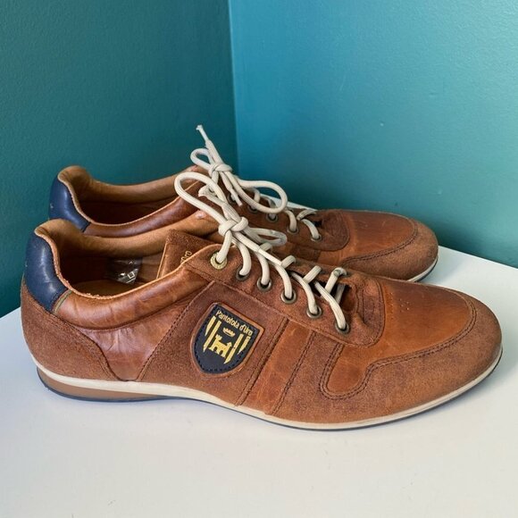 PANTOFOLA d'Oro Tan Leather Sneakers Inspired by Soccer Football Men’s Size 10 - Picture 3 of 7